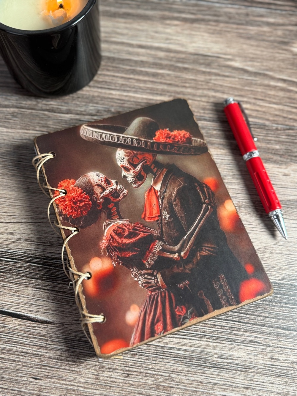 Handbound Día de los Muertos Journal Made in Mexico Skeleton Couple